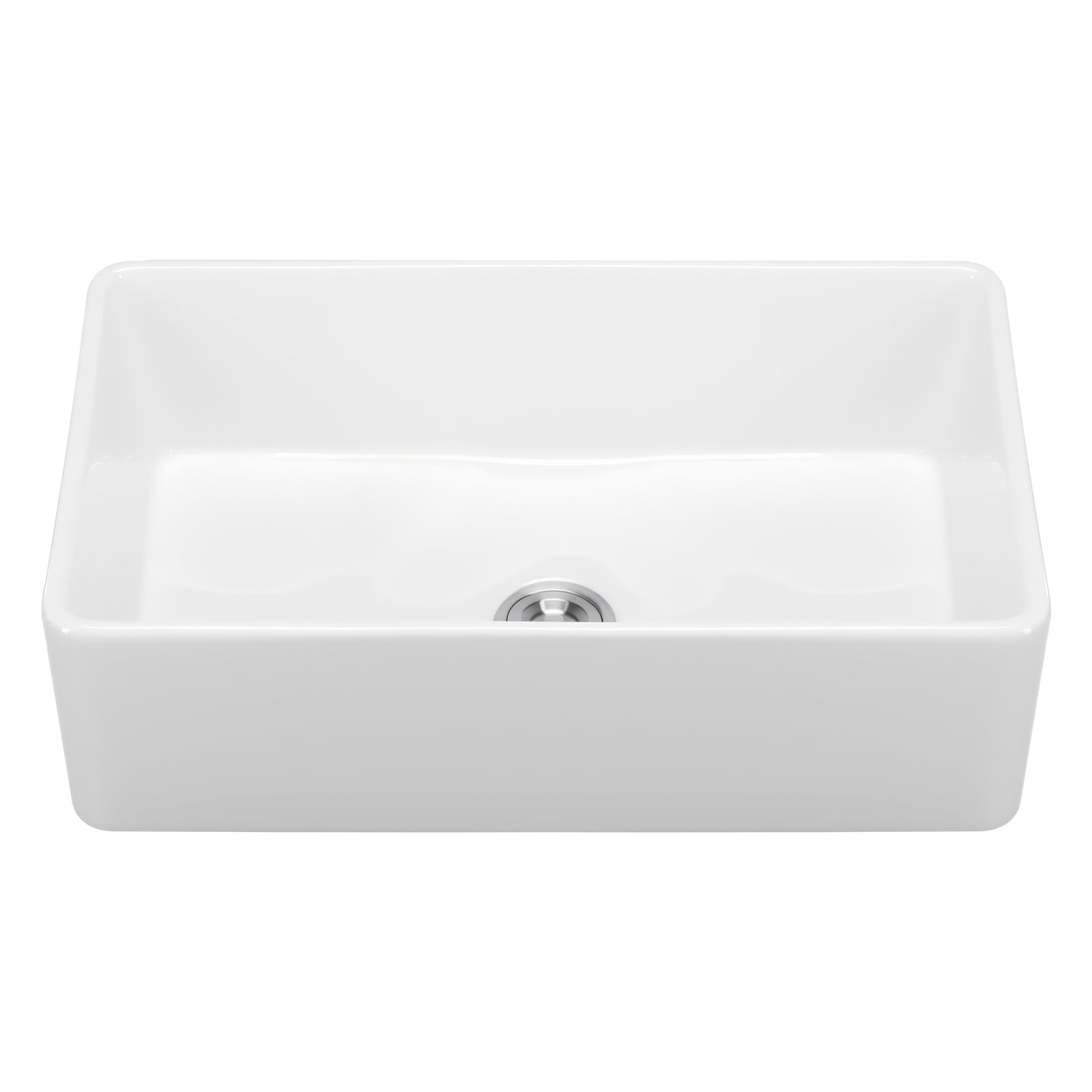 Farmhouse Sink Undermount Kitchen Single Bowl Fireclay White_voghion.com
